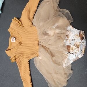 Charming Tan Kids Casual Dress